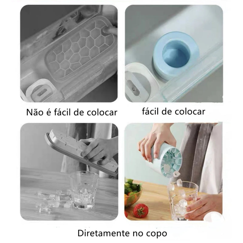 Molde de Silicone para Gelos Perfeitos, Transforme Suas Bebidas com Sabores Inigualável!