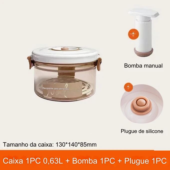 Caixa / vasilha de Armazenamento a Vácuo para sua Cozinha - Frescor e potes de Organização Garantidos!