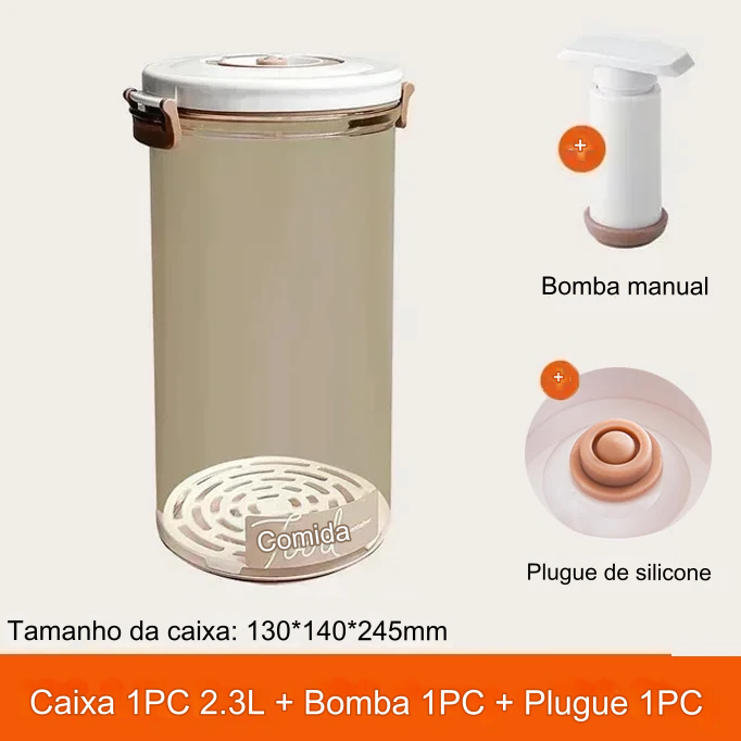 Caixa / vasilha de Armazenamento a Vácuo para sua Cozinha - Frescor e potes de Organização Garantidos!