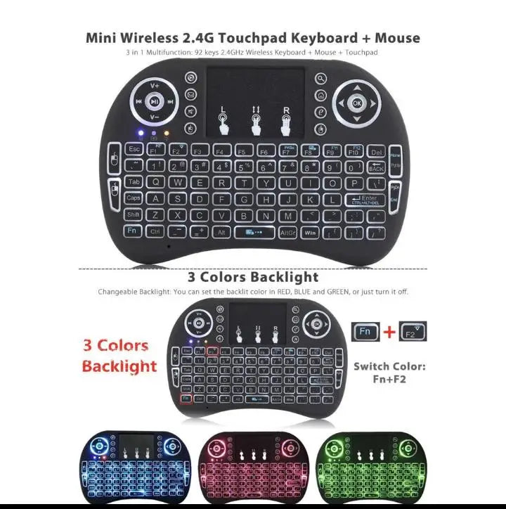 Mini Teclado Sem Fio USB com TouchPad Controle, Praticidade em Suas Mãos!