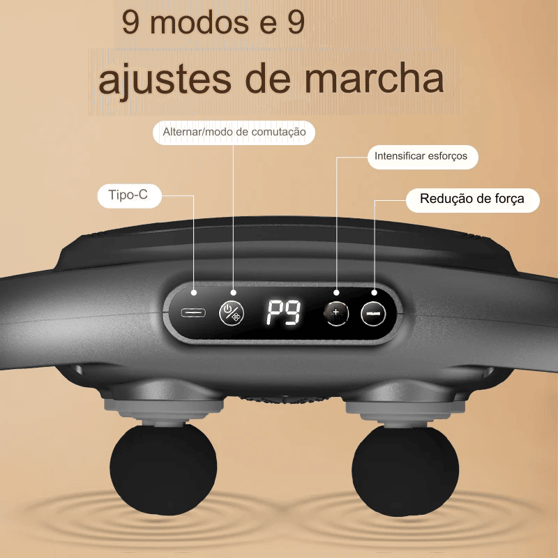 Massajador Profissional Sem Fio com Seis Cabeças: Alívio Profundo de Alta Frequência para Costas e Cintura