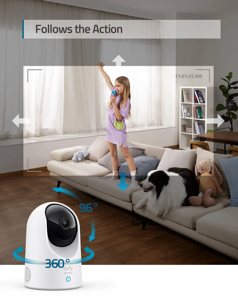 Eufy Security Solo 2K Indoor Camera de Segurança Inteligente com Detecção Humana e Controle por Voz