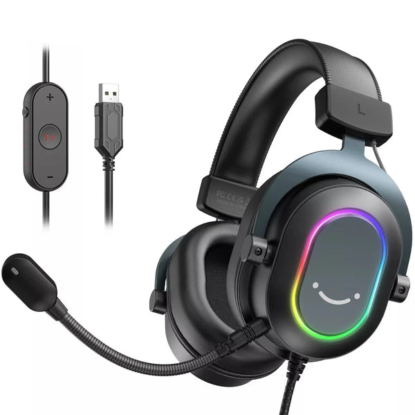 Headset Gamer RGB Fifine Dynamic com Microfone e Som Surround 7.1 - PC, PS4, PS5, 3 EQs