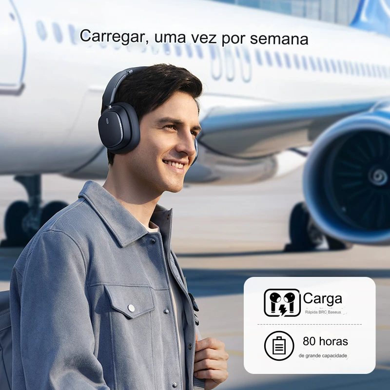 Fones de Ouvido Wireless Baseus H1 Pro Descubra a Perfeição Sonora com Cancelamento de Ruído Ativo