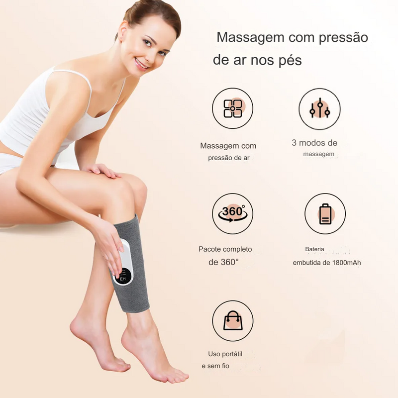 Massageador Elétrico de Compressão de Ar para Panturrilhas, Coxas e Joelhos Revitalize Suas Pernas