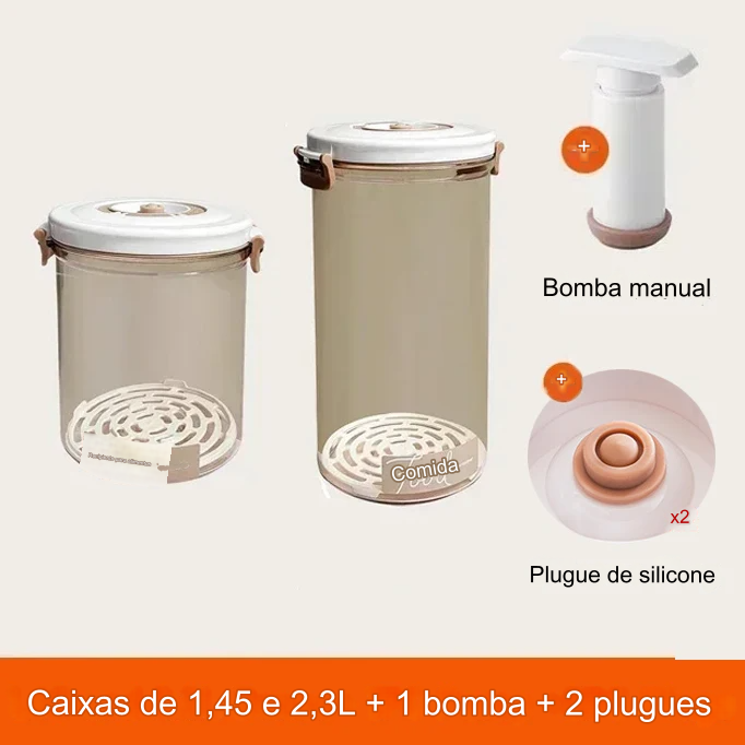 Caixa / vasilha de Armazenamento a Vácuo para sua Cozinha - Frescor e potes de Organização Garantidos!