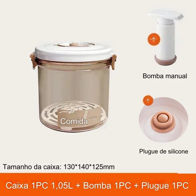 Caixa / vasilha de Armazenamento a Vácuo para sua Cozinha - Frescor e potes de Organização Garantidos!