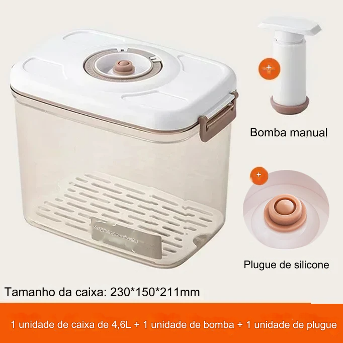 Caixa / vasilha de Armazenamento a Vácuo para sua Cozinha - Frescor e potes de Organização Garantidos!