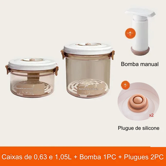 Caixa / vasilha de Armazenamento a Vácuo para sua Cozinha - Frescor e potes de Organização Garantidos!